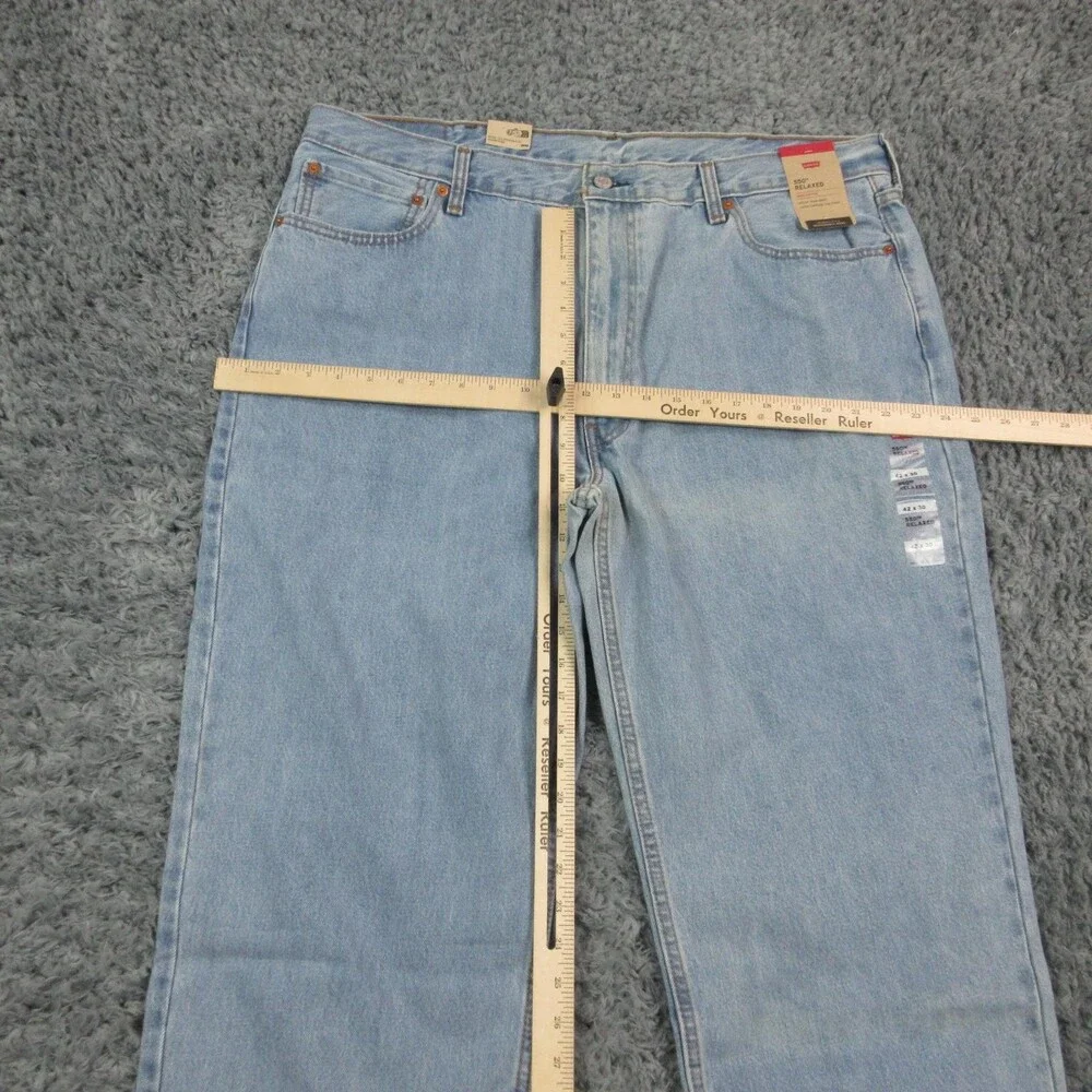 Levis 550 Jeans Mens 42x30 Light Wash Relaxed Fit Tapered Leg Denim 41x29.5* NWT